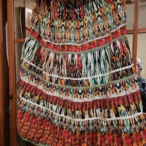 Gorgeous Colorful Notations Woman Maxi Skirt 2X
